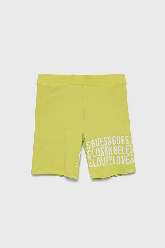 žlto-zelená Detské krátke nohavice Guess Dievčenský