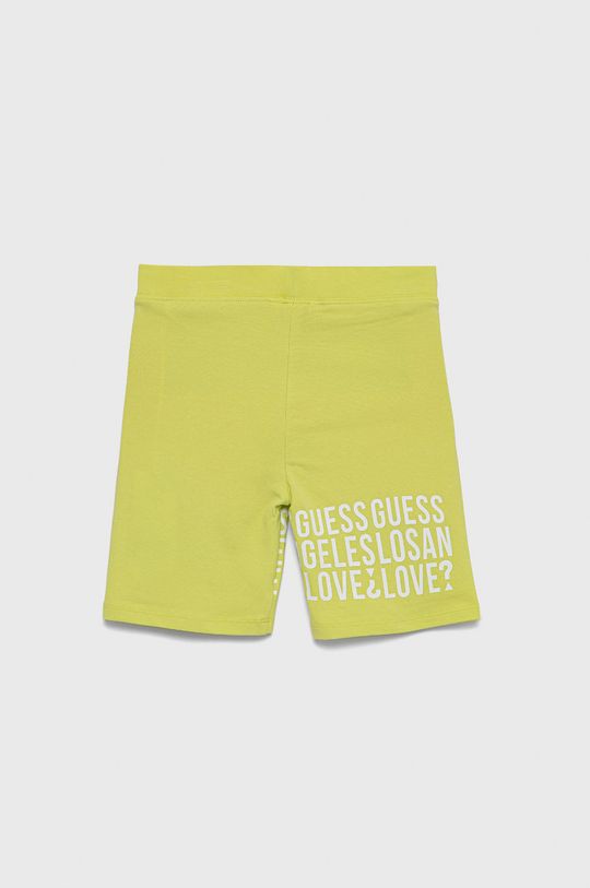 Detské krátke nohavice Guess žlto-zelená