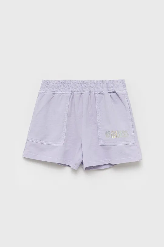 vijolična Otroške bombažne kratke hlače Guess Dekliški