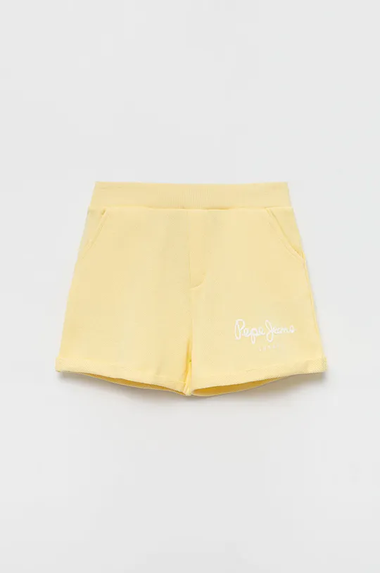 жёлтый Детские хлопковые шорты Pepe Jeans Для девочек