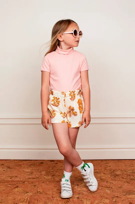 бежевый Детские хлопковые шорты Mini Rodini Для девочек