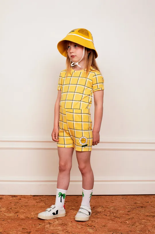 κίτρινο Παιδικό βαμβακερό σορτς Mini Rodini Για κορίτσια