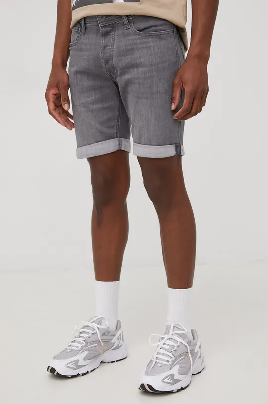 sivá Rifľové krátke nohavice Jack & Jones Pánsky