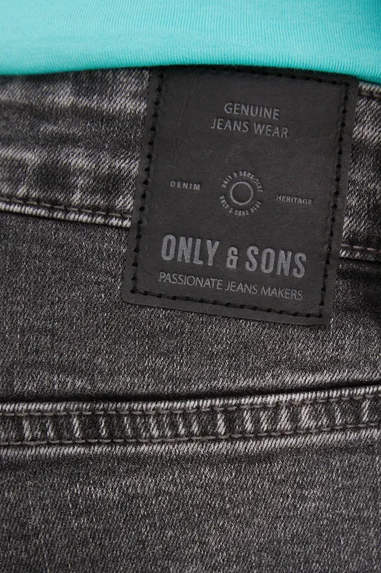 sivá Rifľové krátke nohavice Only & Sons