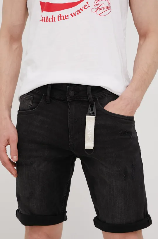 čierna Rifľové krátke nohavice Tom Tailor Pánsky