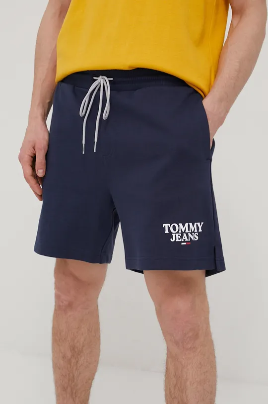 Pamučne kratke hlače Tommy Jeans mornarsko plava
