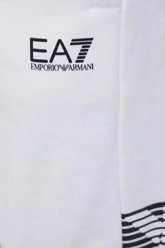 biela Bavlnené šortky EA7 Emporio Armani
