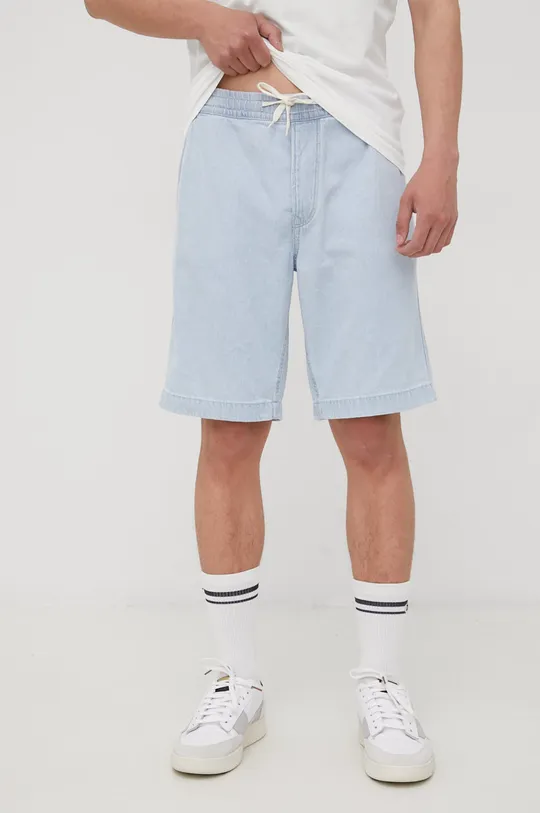 Rifľové krátke nohavice Tom Tailor modrá