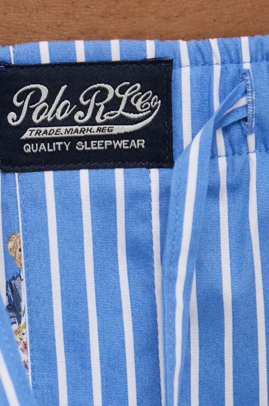 modra Bombažne pižama kratke hlače Polo Ralph Lauren