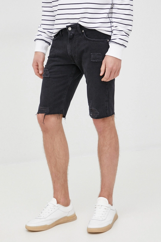 crna Traper kratke hlače Pepe Jeans Stanley Short Destroy Muški