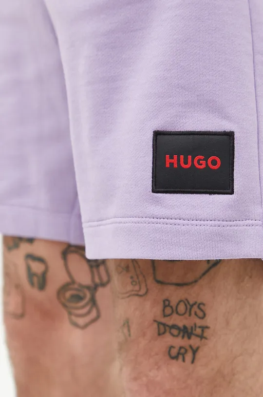 fioletowy HUGO szorty bawełniane