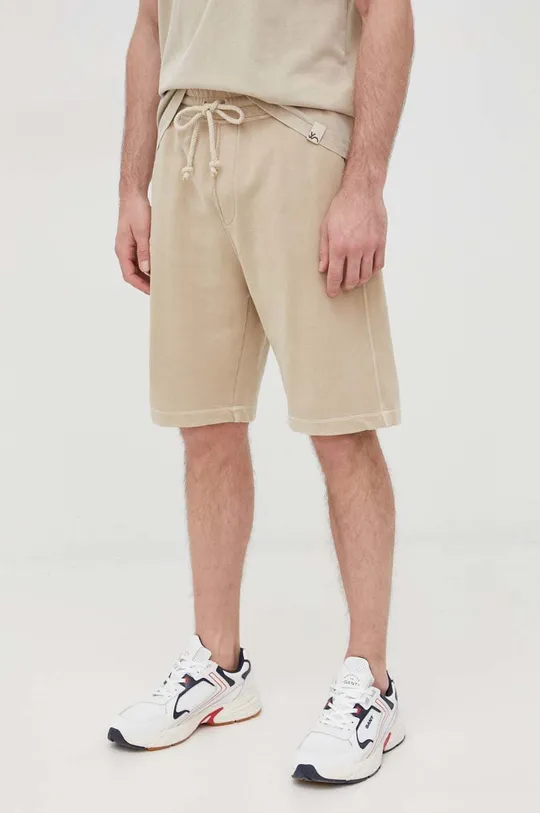 beige United Colors of Benetton pantaloncini in cotone Uomo