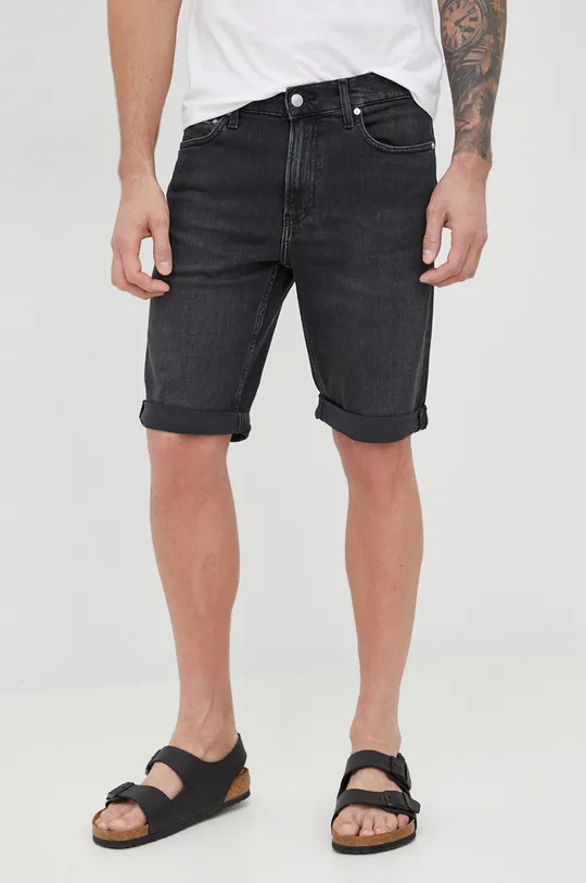 czarny Calvin Klein szorty jeansowe Męski