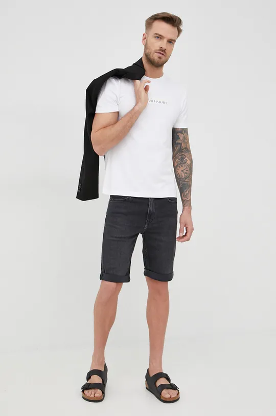 Rifľové krátke nohavice Calvin Klein čierna