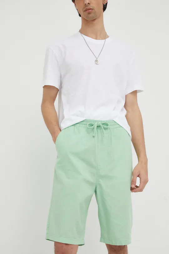 zelena Kratke hlače iz mešanice lana Lee Moški