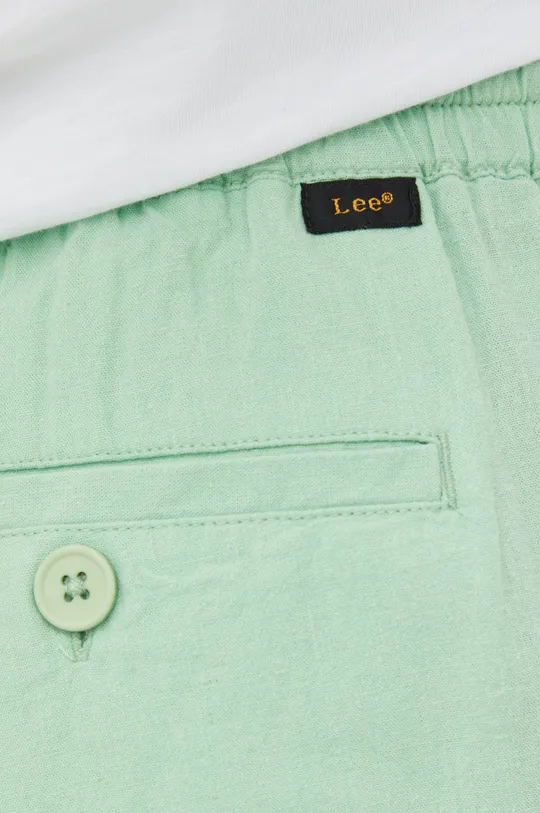 zelena Kratke hlače iz mešanice lana Lee