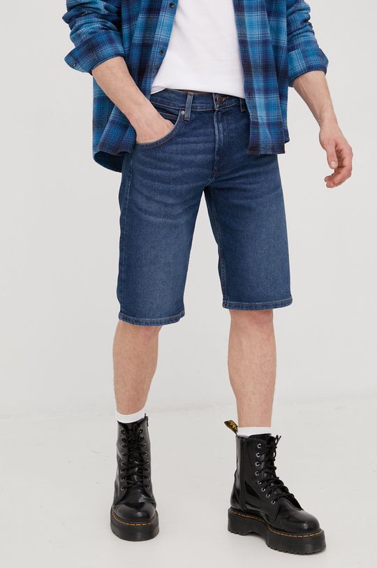 granatowy Wrangler szorty jeansowe Męski