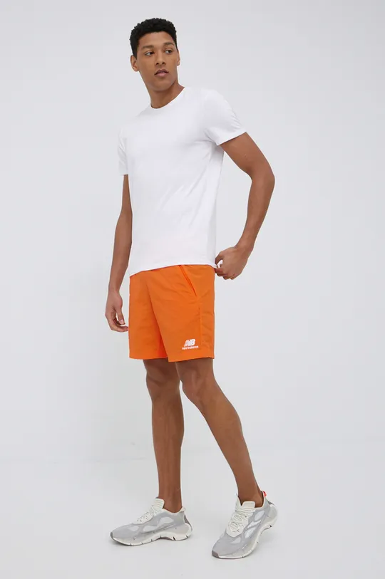 New Balance pantaloni scurți MS21500POP portocaliu