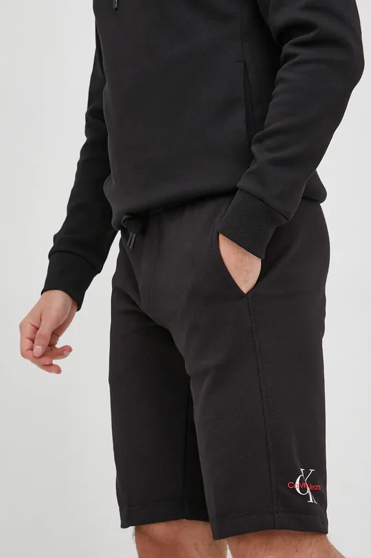 črna Bombažne kratke hlače Calvin Klein Jeans Moški