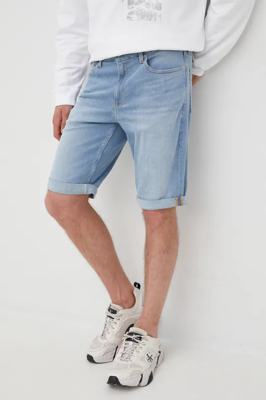 modra Kratke hlače iz jeansa Calvin Klein Jeans Moški