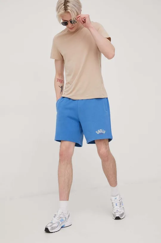 modra Bombažne kratke hlače Unfair Athletics Moški