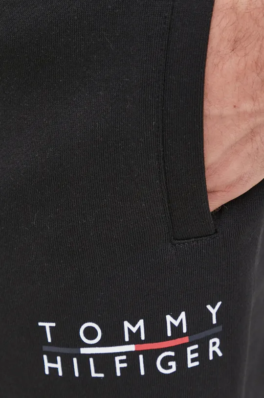 fekete Tommy Hilfiger pamut rövidnadrág