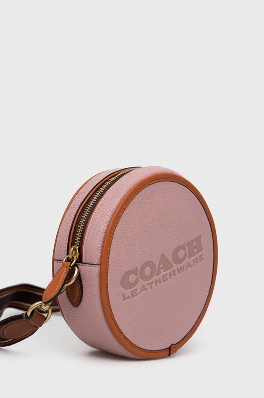 Δερμάτινη τσάντα Coach ροζ