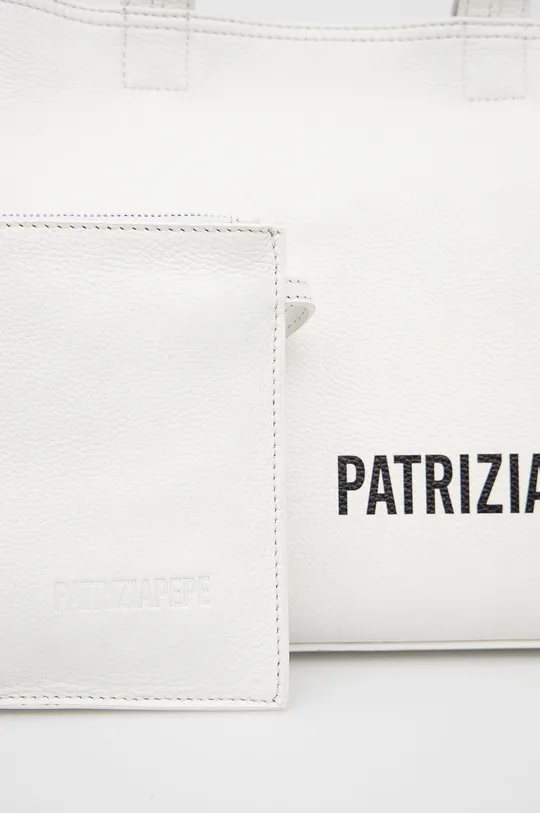 Δερμάτινη τσάντα Patrizia Pepe λευκό