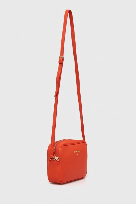 Δερμάτινη τσάντα Patrizia Pepe πορτοκαλί