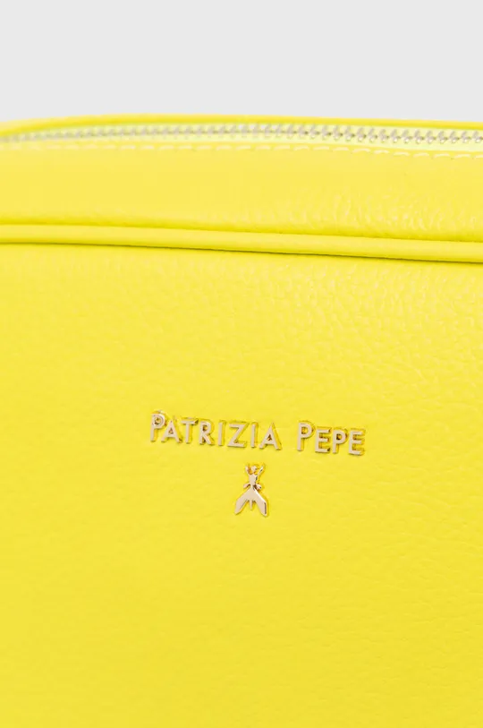 Δερμάτινη τσάντα Patrizia Pepe κίτρινο
