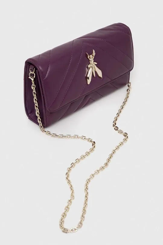 Usnjena torbica Patrizia Pepe vijolična