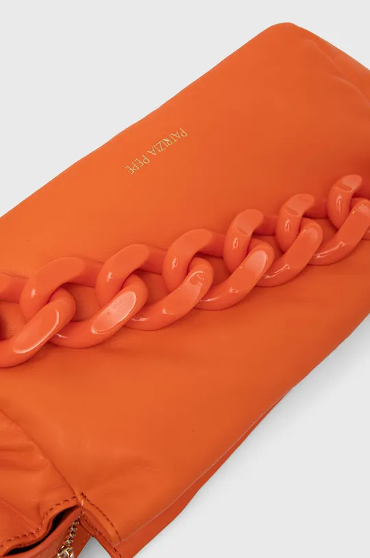 Δερμάτινη τσάντα Patrizia Pepe πορτοκαλί