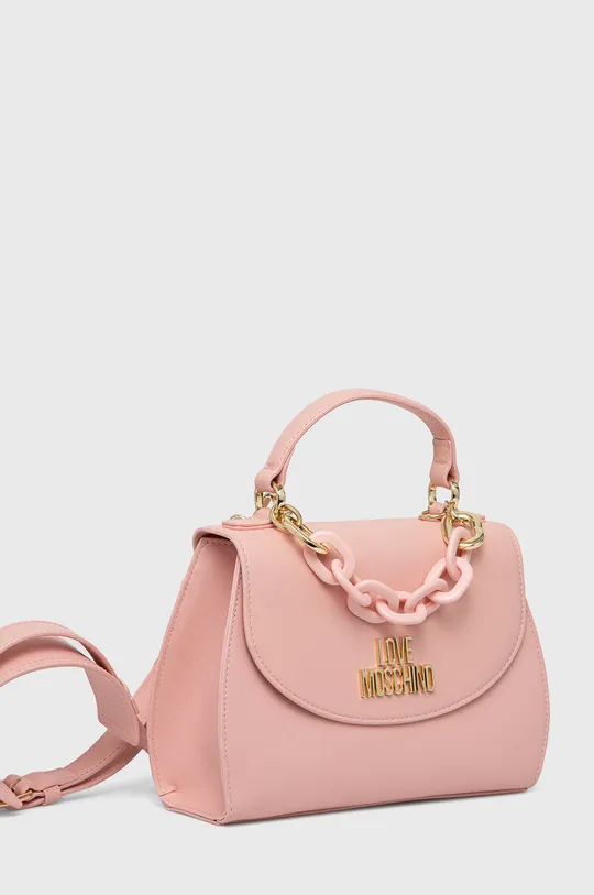 Δερμάτινη τσάντα Love Moschino ροζ