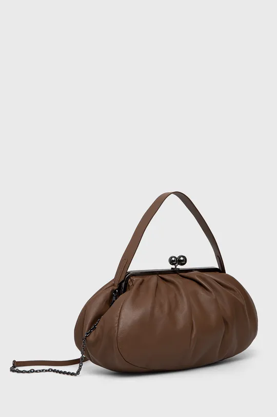 Кожаная сумочка Weekend Max Mara коричневый