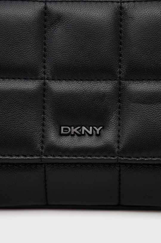 μαύρο Δερμάτινη τσάντα DKNY