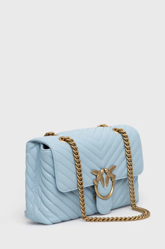 Kožená kabelka Pinko modrá