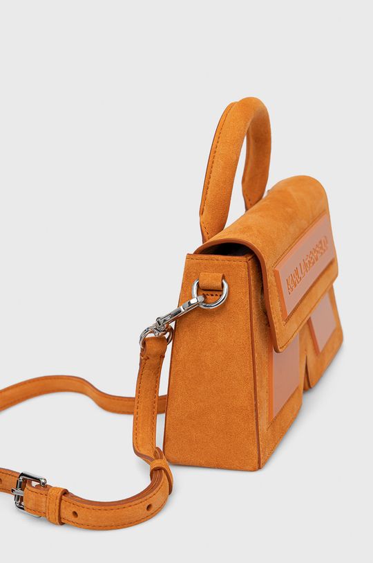 Karl Lagerfeld torebka zamszowa pomarańczowy