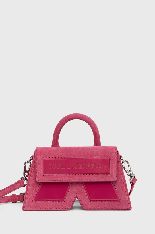 różowy Karl Lagerfeld torebka zamszowa 220W3002 Damski