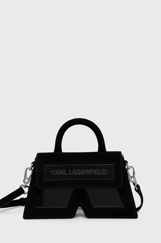 czarny Karl Lagerfeld torebka zamszowa 220W3002 Damski