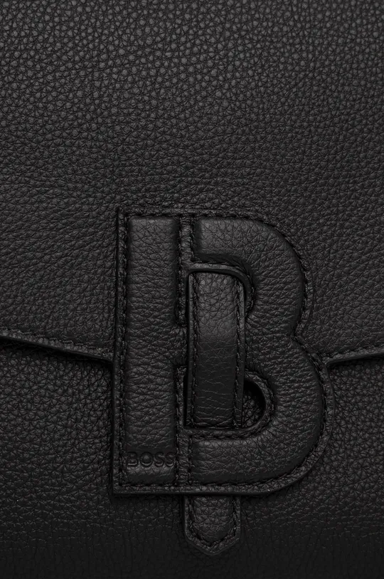 Kožená kabelka BOSS čierna