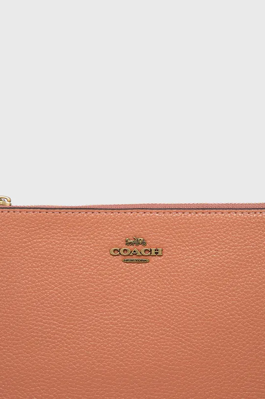 Kožená peňaženka Coach oranžová
