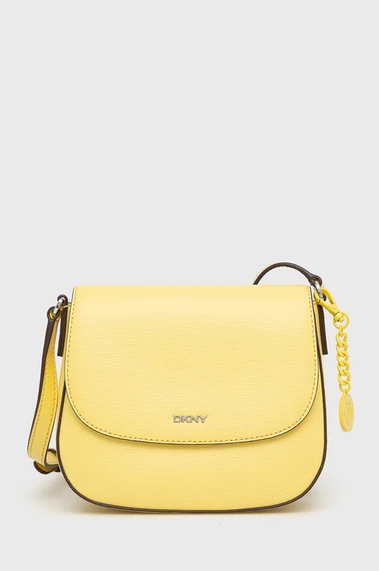 κίτρινο Δερμάτινη τσάντα DKNY Γυναικεία