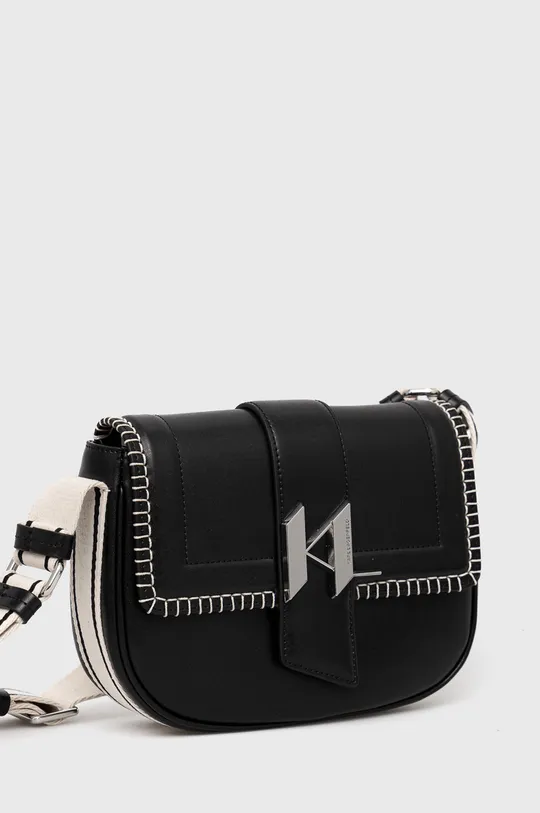 Δερμάτινη τσάντα Karl Lagerfeld μαύρο