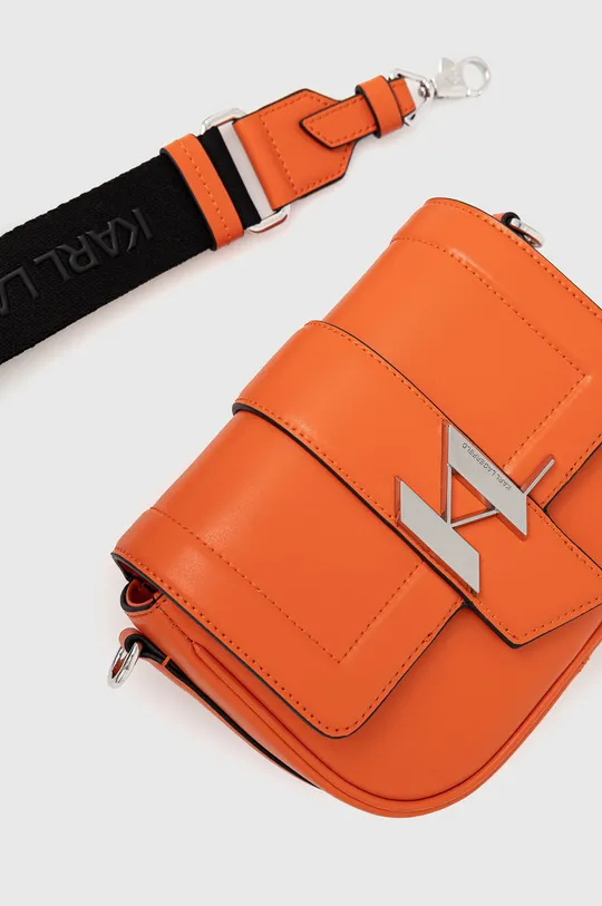 oranžová Kožená kabelka Karl Lagerfeld