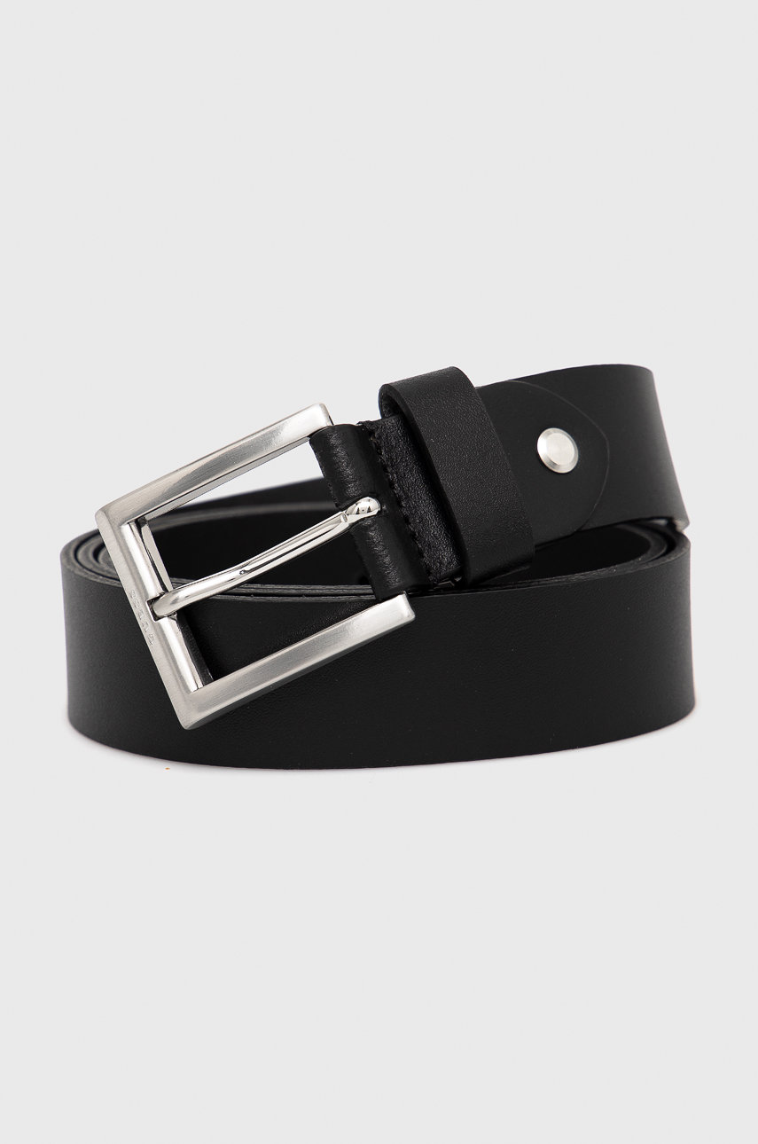 Кожаный ремень Guess мужской цвет чёрный | ANSWEAR.ua