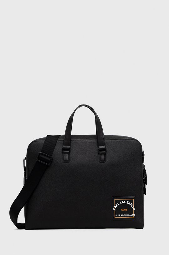 čierna Kožená kabelka Karl Lagerfeld Pánsky