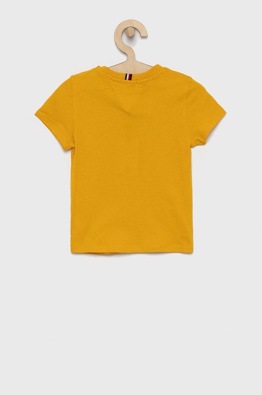 Dětské bavlněné tričko Tommy Hilfiger hořčicová