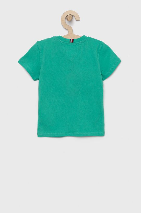 Dětské bavlněné tričko Tommy Hilfiger světle tyrkysová