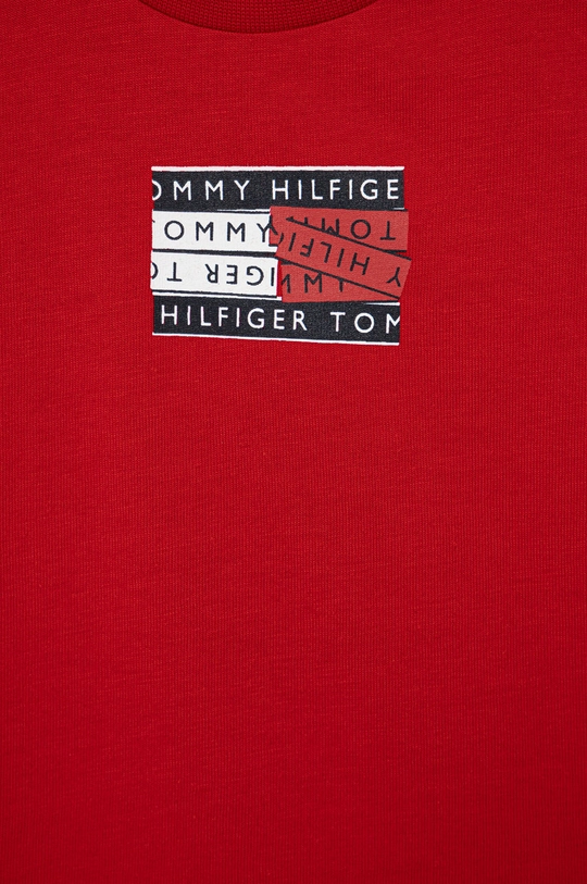 Παιδικό βαμβακερό μπλουζάκι Tommy Hilfiger κόκκινο