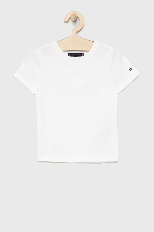 biały Tommy Hilfiger t-shirt bawełniany dziecięcy Chłopięcy